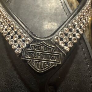 Harley-Davidson Women’s Size 10 Black Sandals with Rhinestones NWOT